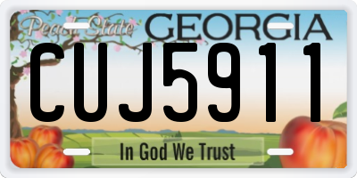 GA license plate CUJ5911