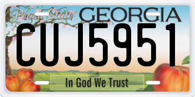 GA license plate CUJ5951