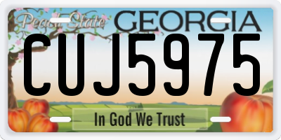 GA license plate CUJ5975
