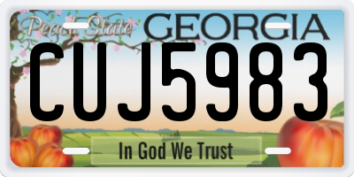 GA license plate CUJ5983