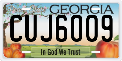 GA license plate CUJ6009