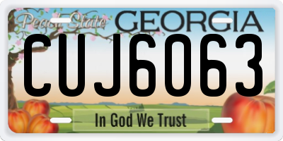 GA license plate CUJ6063