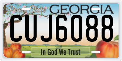 GA license plate CUJ6088