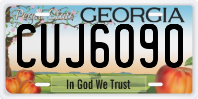 GA license plate CUJ6090