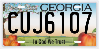 GA license plate CUJ6107