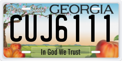 GA license plate CUJ6111