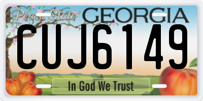 GA license plate CUJ6149