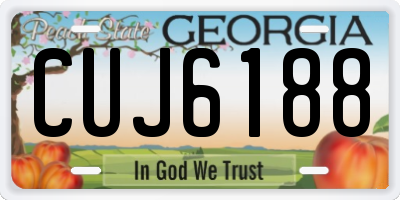 GA license plate CUJ6188