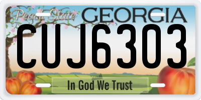 GA license plate CUJ6303