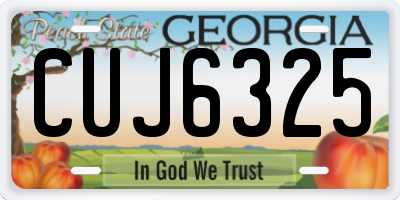 GA license plate CUJ6325
