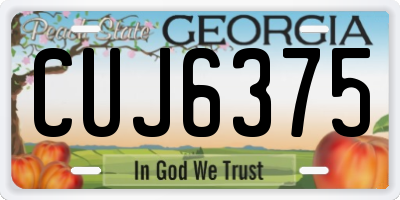 GA license plate CUJ6375
