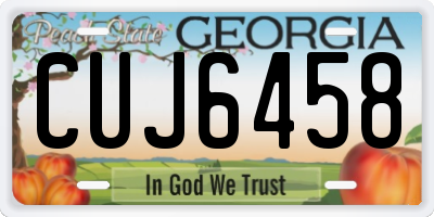 GA license plate CUJ6458