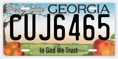 GA license plate CUJ6465