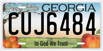 GA license plate CUJ6484