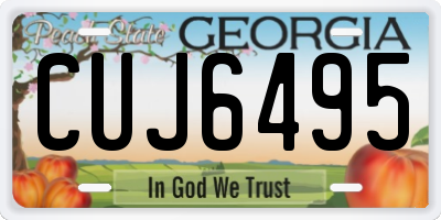 GA license plate CUJ6495