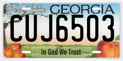 GA license plate CUJ6503