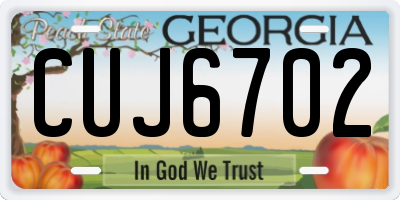 GA license plate CUJ6702
