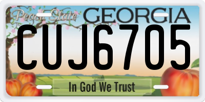 GA license plate CUJ6705