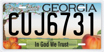 GA license plate CUJ6731