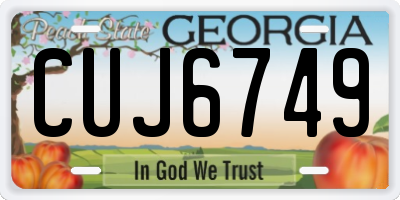 GA license plate CUJ6749