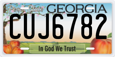 GA license plate CUJ6782