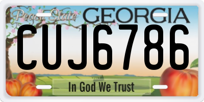 GA license plate CUJ6786