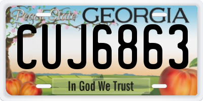 GA license plate CUJ6863