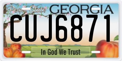 GA license plate CUJ6871