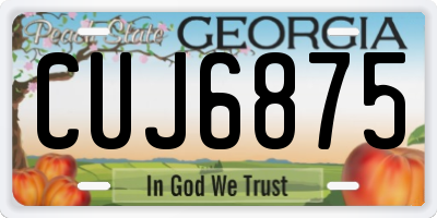 GA license plate CUJ6875
