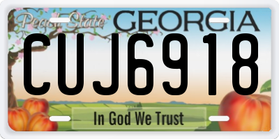GA license plate CUJ6918