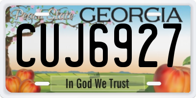 GA license plate CUJ6927