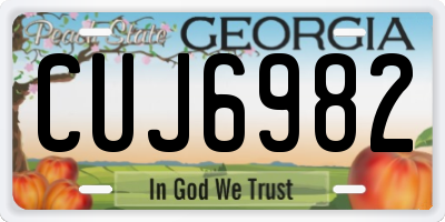 GA license plate CUJ6982