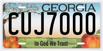 GA license plate CUJ7000