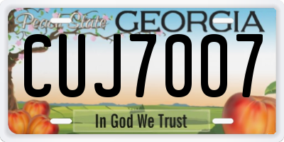 GA license plate CUJ7007