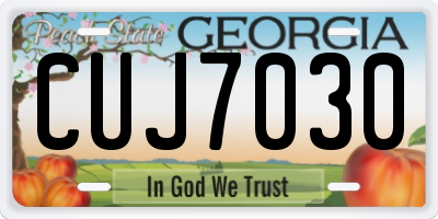 GA license plate CUJ7030
