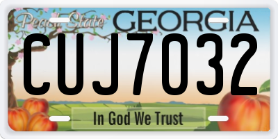 GA license plate CUJ7032