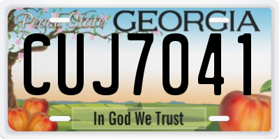 GA license plate CUJ7041
