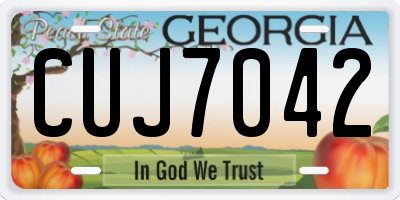 GA license plate CUJ7042