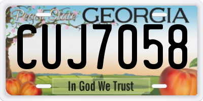 GA license plate CUJ7058