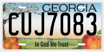 GA license plate CUJ7083