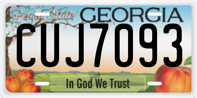 GA license plate CUJ7093