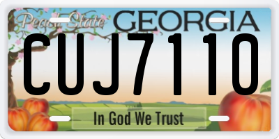 GA license plate CUJ7110