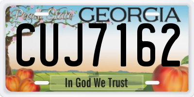 GA license plate CUJ7162