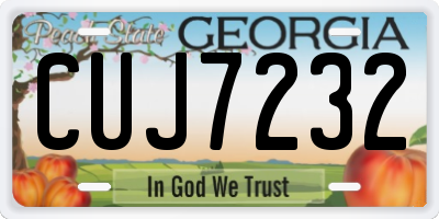 GA license plate CUJ7232