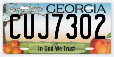 GA license plate CUJ7302