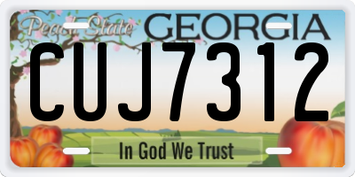 GA license plate CUJ7312