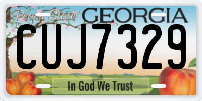 GA license plate CUJ7329