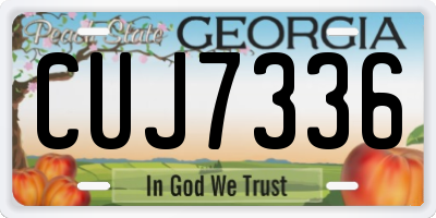 GA license plate CUJ7336