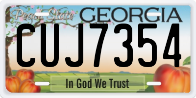 GA license plate CUJ7354