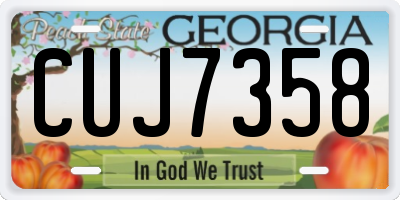 GA license plate CUJ7358